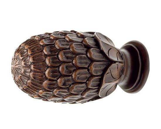 Picture of Pine Cone Finial For 1 3/8" Or 2" Wood Drapery Rods