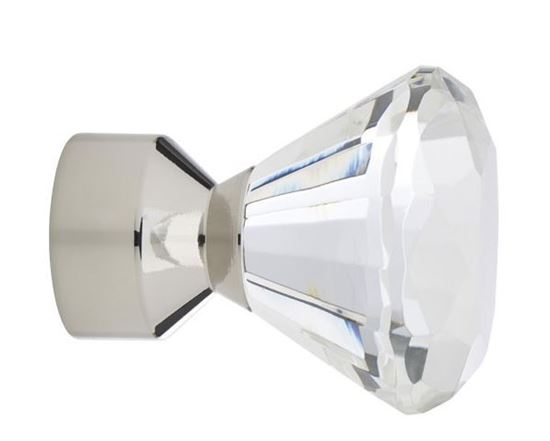 Picture of Select Crystal Solitaire Finial For 1 3/16" Diameter Acrylic Or Metal Drapery Rods